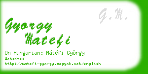 gyorgy matefi business card