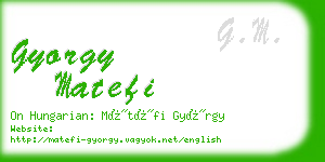 gyorgy matefi business card